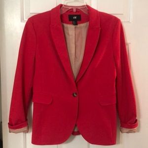 H&M Hot Pink Jersey Knit Blazer